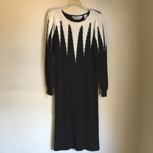 Black and white 80s gothcore sweater dress funky
